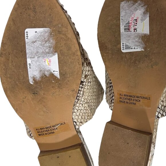 Dv Dolce Vita Leather Snake‎ Print Pointed Toe Mules Slide Sandals Size 7 - Picture 8 of 10